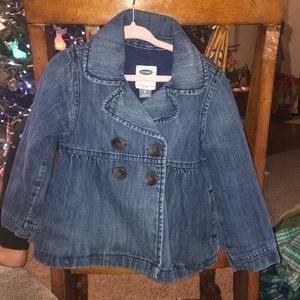 LittleGirls A-line Double breasted Jean Jacket